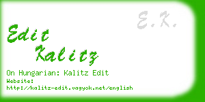 edit kalitz business card